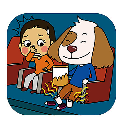 한마리 여자 신발 일러스트 의인화 한명 성인 예절 개 벗기 영화관 공공장소 매너 방해 발냄새 국내일러스트 AI파일 1 컨셉 포유류 모션 사람 장소 극장 파일형식 벡터