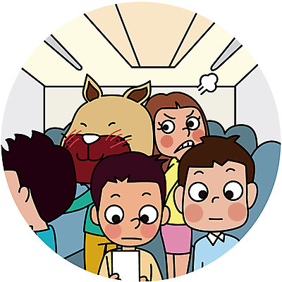 한마리 여자 남자 일러스트 의인화 여러명 성인 피해 예절 개 전철 공공장소 매너 성추행 국내일러스트 AI파일 1 육상교통 다수 포유류 대중교통 사람 장소 성범죄 파일형식 벡터