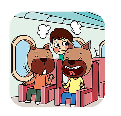 남자 두마리 일러스트 비행기 의인화 한명 성인 피해 예절 개 시끄러움 수다 소음 기내 공공장소 매너 국내일러스트 AI파일 1 2 포유류 항공교통 대중교통 대화 사람 소리 장소 파일형식 벡터