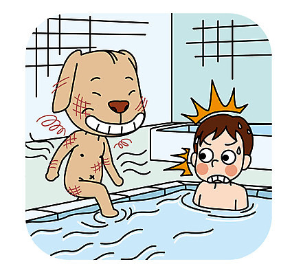한마리 남자 일러스트 의인화 한명 성인 목욕탕 예절 개 지저분함 공공장소 매너 온탕 국내일러스트 AI파일 1 포유류 사람 목욕 장소 감각 파일형식 벡터