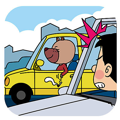 한마리 남자 도로 일러스트 자동차 담배 의인화 한명 성인 예절 개 버리기 담배꽁초 공공장소 매너 국내일러스트 AI파일 1 길 육상교통 포유류 교통시설 모션 사람 장소 파일형식 벡터