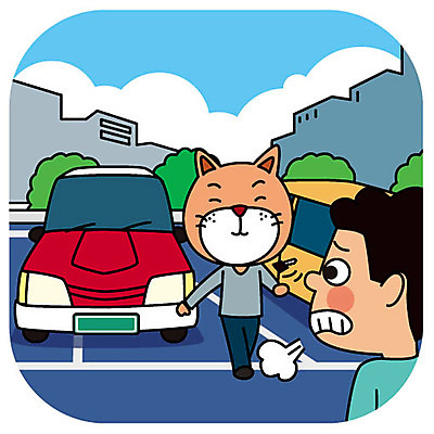한마리 남자 일러스트 자동차 의인화 한명 성인 예절 개 주차 주차장 공공장소 매너 국내일러스트 AI파일 1 육상교통 포유류 사람 장소 파일형식 벡터