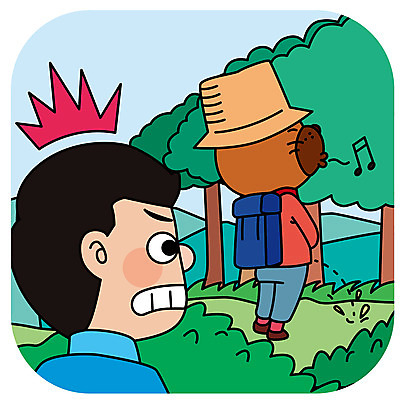 한마리 남자 일러스트 산 의인화 한명 성인 등산 예절 개 산길 공공장소 매너 소변 노상방뇨 국내일러스트 AI파일 1 길 포유류 사람 트래킹 장소 파일형식 벡터