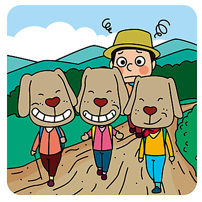 남자 길 일러스트 산 의인화 세마리 한명 성인 등산 예절 개 수다 공공장소 매너 국내일러스트 AI파일 1 포유류 3 대화 사람 트래킹 장소 파일형식 벡터