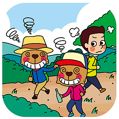 남자 두마리 일러스트 산 의인화 한명 성인 등산 피해 예절 개 등산객 만취 소음 공공장소 매너 국내일러스트 AI파일 1 2 포유류 사람 소리 트래킹 장소 술취함 파일형식 벡터