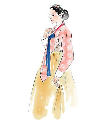 PSD 한국문화 한국전통 여자 명절 일러스트 캘리그라피 한명 서기 상반신 성인 한복 국내일러스트 1 동양문화 전통 기념일 모션 한국 사람 전통의상 파일형식