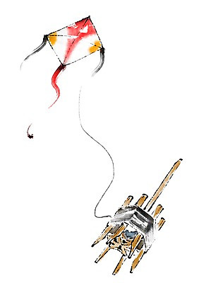 PSD 한국문화 한국전통 일러스트 캘리그라피 붓터치 전통소품 사람없음 연날리기 가오리연 국내일러스트 동양문화 전통 한국 전통놀이 연 오브젝트 파일형식