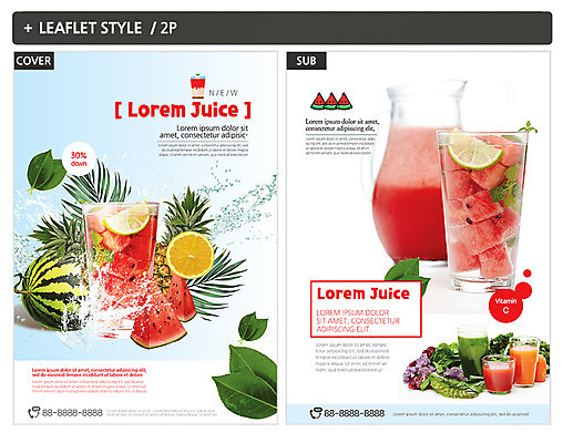 템플릿 ZIP 리플렛 채소 오렌지 과일 나뭇잎 수박 건강 사람없음 주스 과일주스 전단템플릿 전단 라임 수박주스 인디자인 INDD 이미지템플릿 음료 잎 홍보물 파일형식