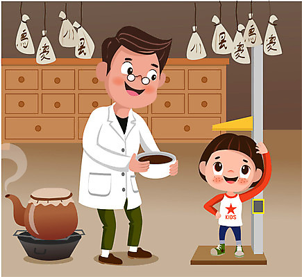 전신 남자 어린이 일러스트 서기 성인 두명 치료 성장 한약 한의사 키재기 국내일러스트 AI파일 의학 모션 사람 약 의사 측정 키_신체 파일형식 벡터