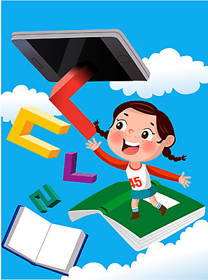 전신 구름 여자 교육 어린이 일러스트 하늘 한명 서기 한글 책 스마트폰 국내일러스트 AI파일 자연요소 문자 1 모션 사람 핸드폰 스마트기기 파일형식 벡터