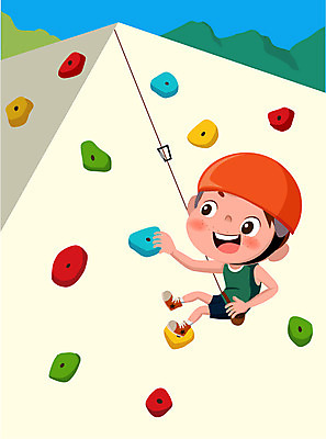 전신 남자 어린이 일러스트 한명 서기 레포츠 안전장비 클라이밍 국내일러스트 AI파일 1 모션 레저 안전 사람 등반 장비 파일형식 벡터