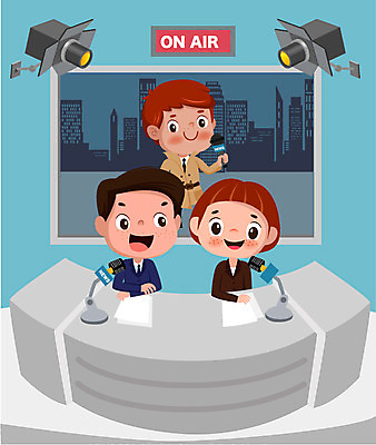 여자 남자 어린이 일러스트 앉기 상반신 건물 세명 체험 기자 뉴스 아나운서 국내일러스트 AI파일 직업 건축물 컨셉 모션 사람 파일형식 벡터