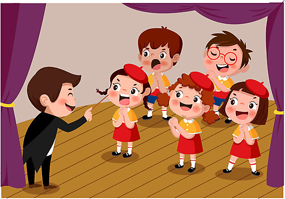 전신 여자 남자 어린이 일러스트 노래 서기 여러명 성인 지휘자 합창 합창단 국내일러스트 AI파일 음악 다수 모션 사람 음악가 그룹 파일형식 벡터