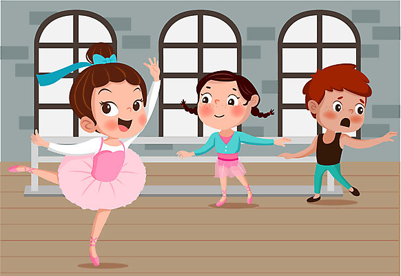 전신 여자 남자 어린이 일러스트 서기 세명 발레 발레리나 발레리노 발레바 국내일러스트 AI파일 모션 사람 춤 파일형식 벡터