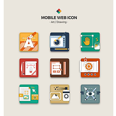 아이콘 미술 사람없음 세트 태블릿 연필 펜 카메라 문서 각도 웹아이콘 스프레이 모바일아이콘 설정 그리기도구 툴 2D아이콘 AI파일 모바일 문화예술 학용품 전자제품 스마트기기 필기구 미술도구 파일형식 벡터