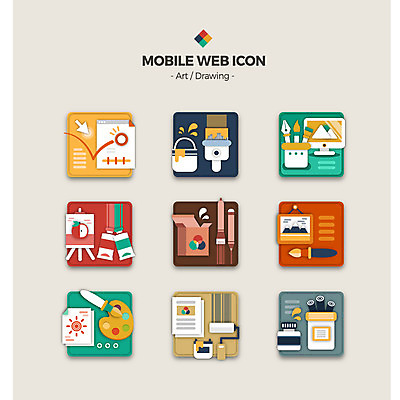 아이콘 종이 잉크 미술 사람없음 세트 페인트 물감 붓 팔레트 그림 웹아이콘 모바일아이콘 조절 그림도구 2D아이콘 AI파일 모바일 문화예술 미술도구 파일형식 벡터