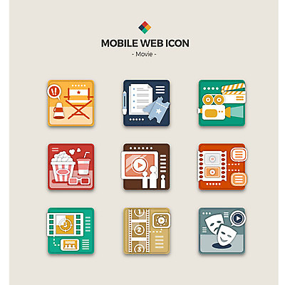 아이콘 가면 사람없음 세트 티켓 정지 감독 필름 영화 웹아이콘 팝콘 재생 영상 영사기 모바일아이콘 3D안경 2D아이콘 AI파일 직업 안경 모션 모바일 문화예술 파일형식 벡터