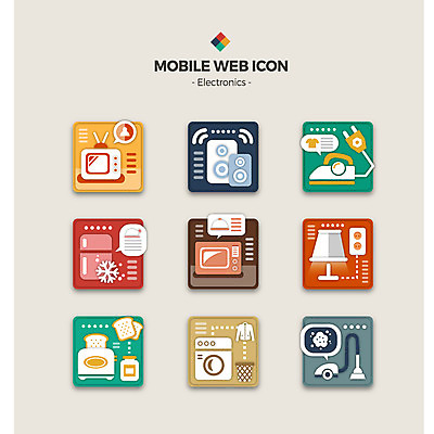 아이콘 조명 사람없음 세트 텔레비전 스피커 전자레인지 웹아이콘 냉장고 청소기 세탁기 다리미 모바일아이콘 토스트기 2D아이콘 AI파일 음향기기 모바일 전자제품 가전제품 레인지 청소도구 파일형식 벡터
