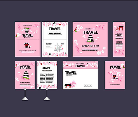 템플릿 배너템플릿 여행 이벤트 사람없음 세트 일본 현수막 기모노 전단 엽서 초대장 패키지 약도 오사카성 신사_일본건축 행사세트 행사템플릿 AI파일 배너 아시아 지도 카드_감사 일본전통의상 편지 홍보물 일본건축 파일형식 벡터