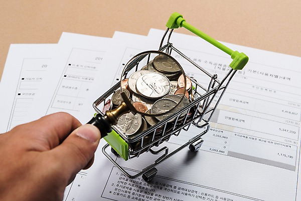 포토 JPG 스튜디오촬영 손 돋보기 한손 실내 한명 들기 신체부위 금융 동전 카트 쇼핑카 문서 세금 연말정산 국내포토 1 돈 모션 사람 내부 경제 쇼핑 파일형식