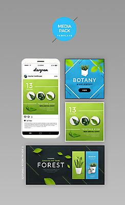 PSD 식물 템플릿 화분 웹템플릿 잎 디자인시안 모바일 사람없음 초록색 세트 홈페이지 물뿌리개 소셜네트워크 미디어팩 SNS배너 이미지템플릿 컬러 파일형식