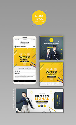 PSD 템플릿 여자 남자 웹템플릿 청소년 디자인시안 모바일 학용품 10대 세명 세트 홈페이지 노란색 한국인 신학기 소셜네트워크 십대만 미디어팩 SNS배너 이미지템플릿 컬러 문구용품 사람 동양인 파일형식