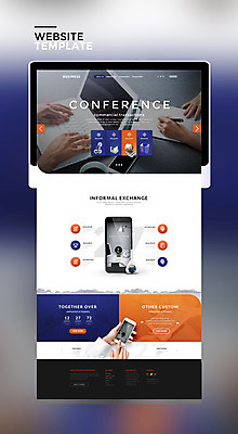 PSD 템플릿 손 웹템플릿 비즈니스 사이트템플릿 회의 신체부위 세명 노트북 스마트폰 태블릿 홈페이지 주황색 홈페이지시안 양손 이미지템플릿 컬러 사람 전자제품 핸드폰 스마트기기 파일형식