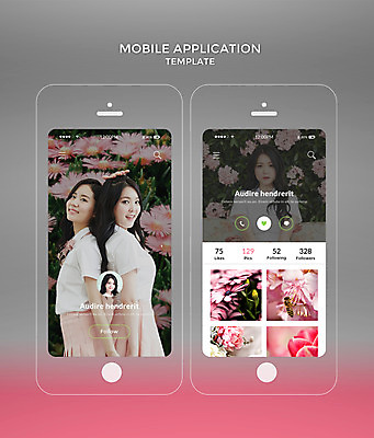PSD 템플릿 여자 꽃 분홍색 웹템플릿 디자인시안 모바일 여러명 20대 성인 스마트폰 홈페이지 봄 한국인 어플리케이션 모바일템플릿 성인여자만 모바일앱 이미지템플릿 식물 계절 컬러 다수 사람 동양인 청년 핸드폰 스마트기기 여자만 성인만 파일형식