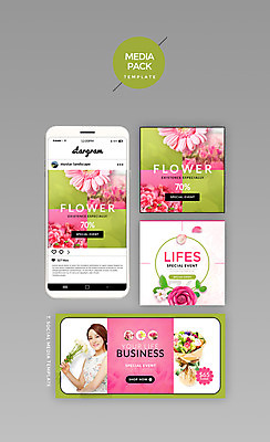 PSD 템플릿 여자 꽃 분홍색 꽃다발 웹템플릿 디자인시안 모바일 한명 20대 성인 세트 홈페이지 봄 한국인 소셜네트워크 성인여자한명만 미디어팩 SNS배너 이미지템플릿 식물 1 계절 컬러 사람 동양인 청년 여자한명만 성인여자만 파일형식