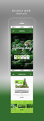 PSD 템플릿 화분 웹템플릿 디자인시안 모바일 사람없음 초록색 스마트폰 홈페이지 봄 모바일템플릿 모바일웹 다육식물 이미지템플릿 식물 계절 컬러 핸드폰 스마트기기 파일형식