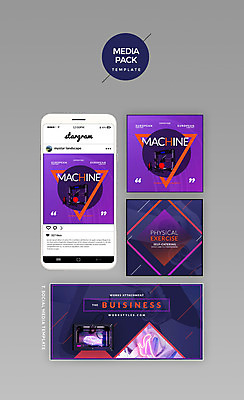 PSD 템플릿 웹템플릿 디자인시안 모바일 사람없음 세트 홈페이지 보라색 네온 소셜네트워크 3D프린터 미디어팩 SNS배너 이미지템플릿 컬러 인쇄기 파일형식