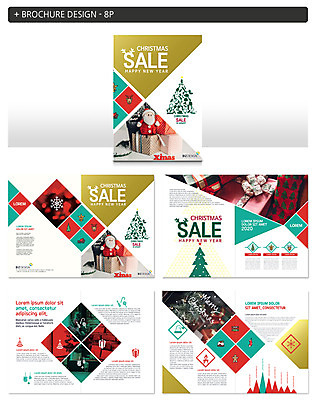 템플릿 ZIP 크리스마스 겨울 이벤트 팜플렛 사람없음 선물상자 크리스마스트리 세일 산타인형 인디자인 INDD 이미지템플릿 계절 기념일 인형 선물 상자 파일형식