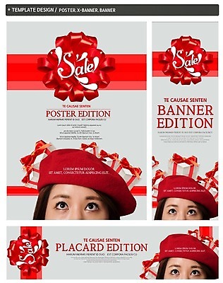 PSD 모자 배너 배너템플릿 여자 가로배너 ZIP 포스터 리본 세로배너 한명 이벤트 20대 선물상자 세트 세일 한국인 올려보기 현수막 템플릿 1 잡화 모션 선물 사람 동양인 청년 가로 세로 상자 파일형식