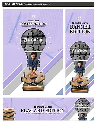 PSD 배너 알파벳 배너템플릿 교육 남자 가로배너 ZIP 포스터 세로배너 전구 한명 앉기 20대 책 세트 연필 한국인 현수막 템플릿 1 영어 모션 학용품 사람 동양인 청년 가로 세로 필기구 파일형식