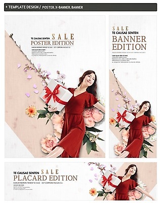 PSD 배너 배너템플릿 여자 가로배너 꽃 ZIP 포스터 세로배너 한명 이벤트 20대 선물상자 세트 세일 한국인 현수막 춤 식물 템플릿 1 문화예술 선물 사람 동양인 청년 가로 세로 상자 파일형식