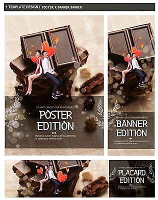 PSD 배너 커플 배너템플릿 여자 남자 가로배너 ZIP 포스터 세로배너 음식 발렌타인데이 앉기 20대 두명 세트 초콜릿 한국인 등맞대기 현수막 하트 모양 템플릿 관계 모션 데이이벤트 디저트 사람 동양인 청년 가로 세로 파일형식