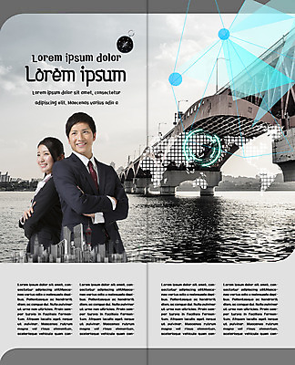 PSD 템플릿 표지디자인 북디자인 출판디자인 여자 남자 내지 리플렛 2단접지 북커버 비즈니스 웃음 빌딩 팜플렛 20대 성인 두명 강 팔짱 등맞대기 비즈니스맨 비즈니스우먼 일본인 가교 성인만 이미지템플릿 외국인 건축물 모션 표정 사람 동양인 청년 건물 직장인 파일형식