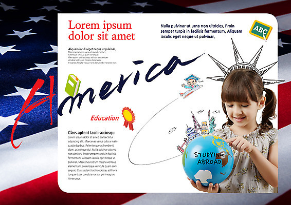 PSD 서양인 템플릿 표지디자인 북디자인 출판디자인 여자 교육 남자 내지 어린이 리플렛 북커버 팜플렛 두명 책 지구본 미국 성조기 글로벌교육 이미지템플릿 외국인 북아메리카 사람 글로벌 국기 파일형식