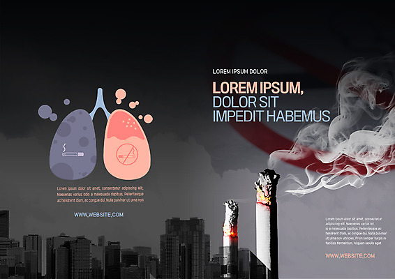 PSD 템플릿 표지디자인 북디자인 출판디자인 표지 리플렛 북커버 담배 빌딩 팜플렛 사람없음 허파 금연 담배연기 폐암 이미지템플릿 캠페인 건물 호흡기관 연기 사회이슈 암 파일형식