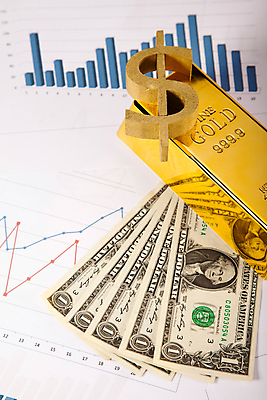 포토 JPG 해외이미지 지폐 그래프 실내 사람없음 금융 달러 황금 보고서 외화 금괴 1달러 해외202004 해외포토 돈 내부 경제 파일형식 이미지허브