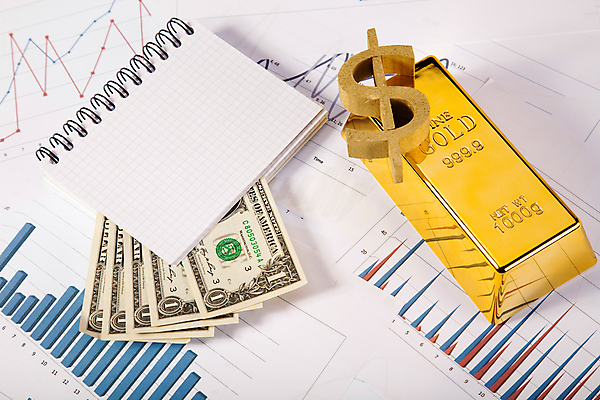 포토 JPG 해외이미지 지폐 그래프 실내 사람없음 금융 달러 황금 보고서 외화 스프링노트 금괴 1달러 해외202004 해외포토 돈 내부 경제 공책 파일형식 이미지허브