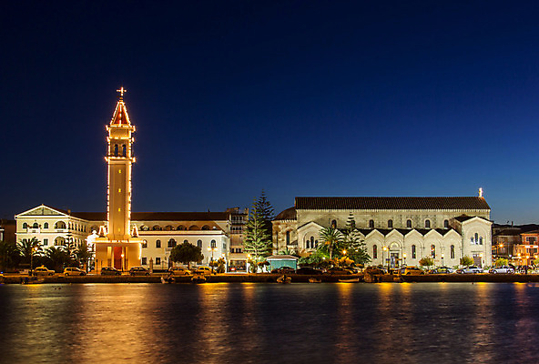 포토 JPG 해외이미지 바다 섬 야경 사람없음 건물 교회 그리스 포트 수도원 해외202004 해외포토 건축물 유럽 종교건축 야간 파일형식 풍경_경치 이미지허브