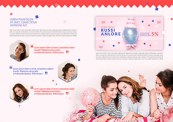 PSD 서양인 템플릿 우먼라이프 표지디자인 북디자인 출판디자인 여자 내지 리플렛 북커버 이벤트 팜플렛 여러명 20대 친구 파티 고깔모자 풍선 이미지템플릿 외국인 모자_잡화 라이프스타일 다수 관계 사람 청년 파일형식