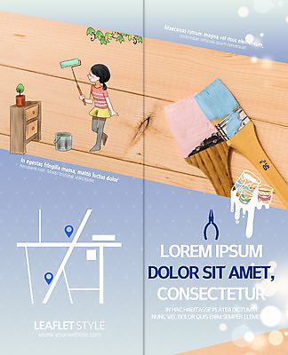 PSD 템플릿 표지디자인 북디자인 출판디자인 여자 표지 리플렛 2단접지 북커버 페인팅 한명 팜플렛 성인 인테리어 페인트통 페인트붓 약도 펜치 협탁 페인트롤러 DIY 이미지템플릿 1 디자인 가구 지도 통 사람 취미 페인트 공구 붓 파일형식