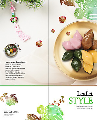 PSD 템플릿 한국전통 접시 표지디자인 북디자인 출판디자인 명절 표지 음식 리플렛 포크 2단접지 북커버 팜플렛 사람없음 추석 전통음식 송편 솔잎 이미지템플릿 전통 식기 기념일 잎 떡 한국 파일형식