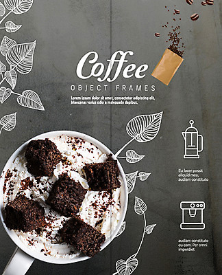 PSD 템플릿 표지디자인 북디자인 출판디자인 내지 커피 리플렛 2단접지 북커버 팜플렛 사람없음 종이봉투 원두 커피잔 생크림 이미지템플릿 음료 봉투 잔 크림 파일형식