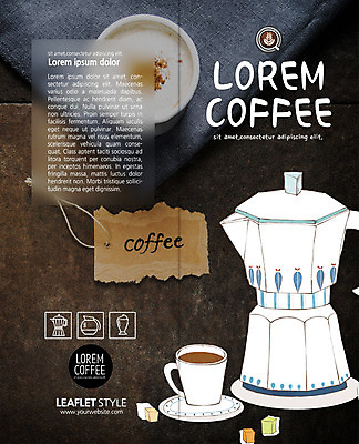 PSD 템플릿 표지디자인 북디자인 출판디자인 표지 커피 리플렛 2단접지 북커버 팜플렛 사람없음 라벨 커피잔 각설탕 카푸치노 모카포트 이미지템플릿 음료 주전자 잔 프레임 설탕 파일형식