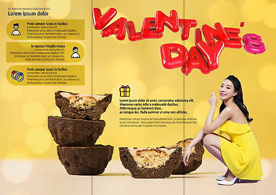 PSD 템플릿 표지디자인 북디자인 출판디자인 여자 내지 리플렛 북커버 3단접지 발렌타인데이 한명 앉기 팜플렛 20대 성인 쌓기 초콜릿 한국인 풍선 성인여자한명만 이미지템플릿 1 모션 데이이벤트 디저트 사람 동양인 청년 여자한명만 성인여자만 파일형식