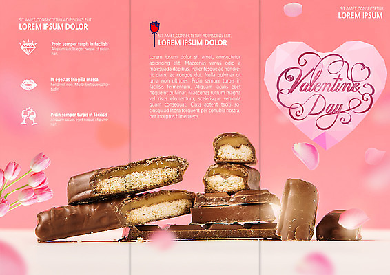 PSD 템플릿 표지디자인 북디자인 출판디자인 표지 꽃잎 리플렛 북커버 3단접지 발렌타인데이 팜플렛 사람없음 초콜릿 튤립 하트 이미지템플릿 모양 꽃 데이이벤트 디저트 파일형식