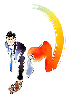 PSD 남자 일러스트 캘리그라피 붓터치 한명 상반신 성인 야구 야구글러브 비즈니스맨 던지기 야구공 국내일러스트 1 비즈니스 공 모션 사람 구기 야구용품 글러브 직장인 파일형식